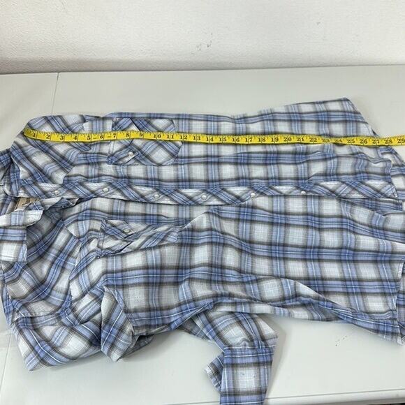 Wrangler Shirt Mens Large Blue Plaid Pearl Snap Western Rodeo Cowboy Country - Picture 9 of 11